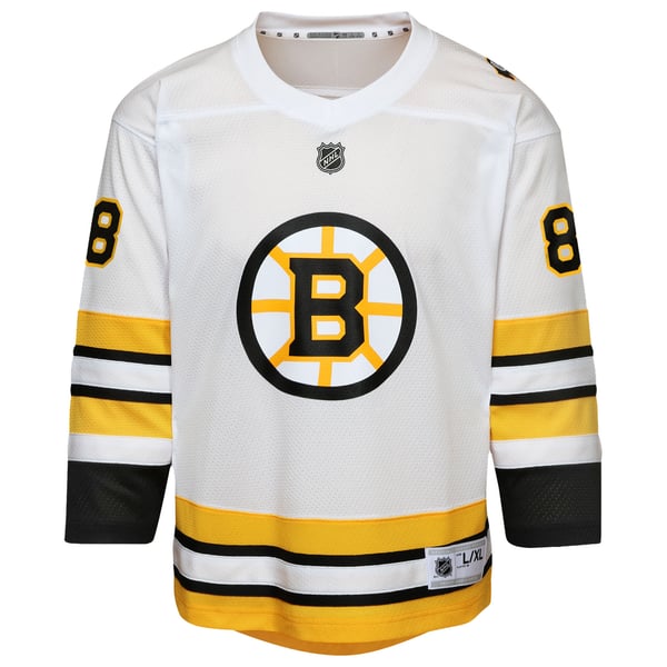 Youth Boston Bruins David Pastrnak White Home Replica Player Jersey