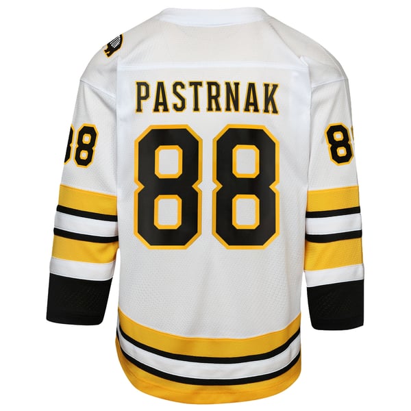 Youth Boston Bruins David Pastrnak White Home Replica Player Jersey