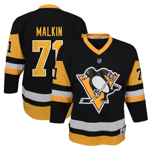 Youth Pittsburgh Penguins Evgeni Malkin Black Home Replica Player Jersey - Image 1