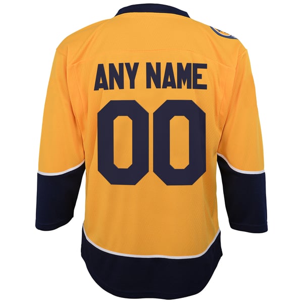 Youth Nashville Predators  Gold Home Replica Custom Jersey - Image 4