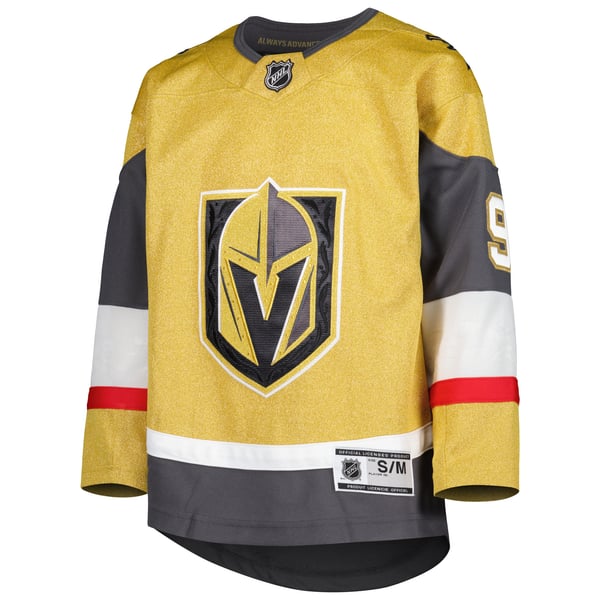 Youth Vegas Golden Knights Jack Eichel Gold Home Premier Player Jersey - Image 3