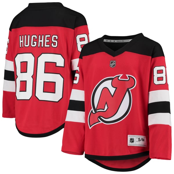 Youth New Jersey Devils Jack Hughes Red Home Player Replica Jersey - Image 2