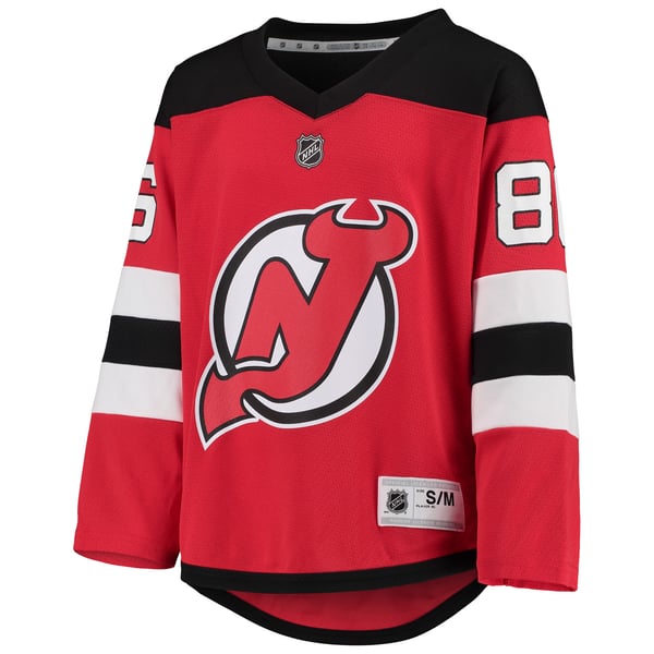 Youth New Jersey Devils Jack Hughes Red Home Player Replica Jersey - Image 3