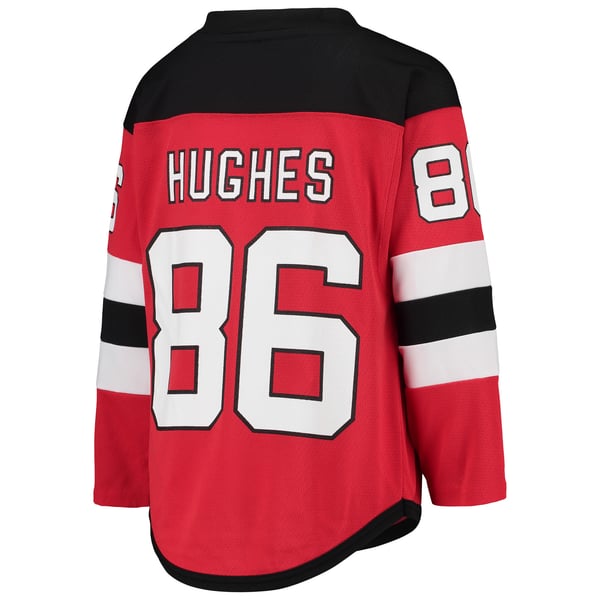 Youth New Jersey Devils Jack Hughes Red Home Player Replica Jersey - Image 4