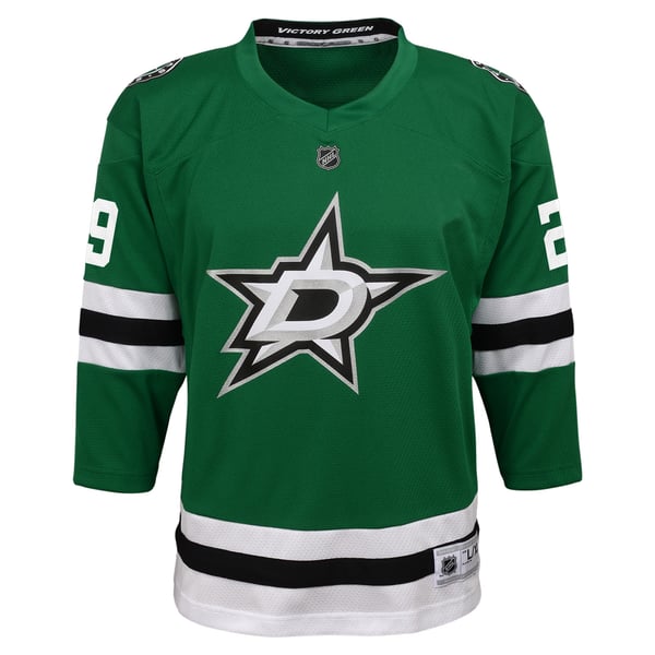 Youth Dallas Stars Jake Oettinger Kelly Green Home Replica Player Jersey - Image 3