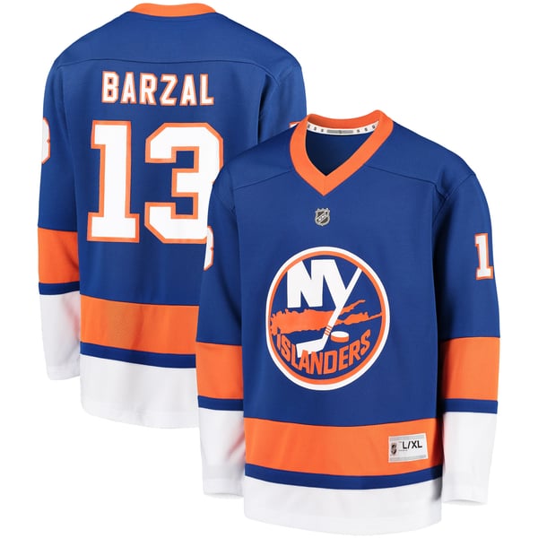 Youth New York Islanders Mathew Barzal Royal Home Player Replica Jersey - Image 2