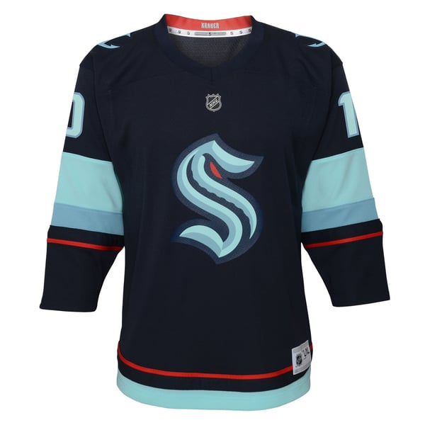 Youth Seattle Kraken Matty Beniers Navy Alternate Replica Player Jersey - Image 3