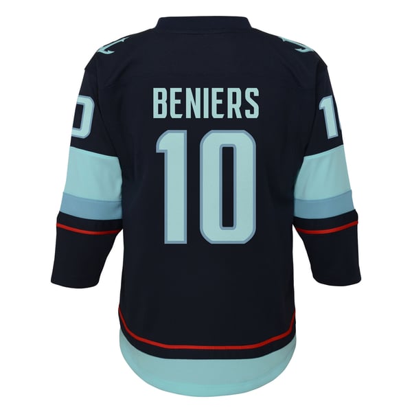 Youth Seattle Kraken Matty Beniers Navy Alternate Replica Player Jersey - Image 4