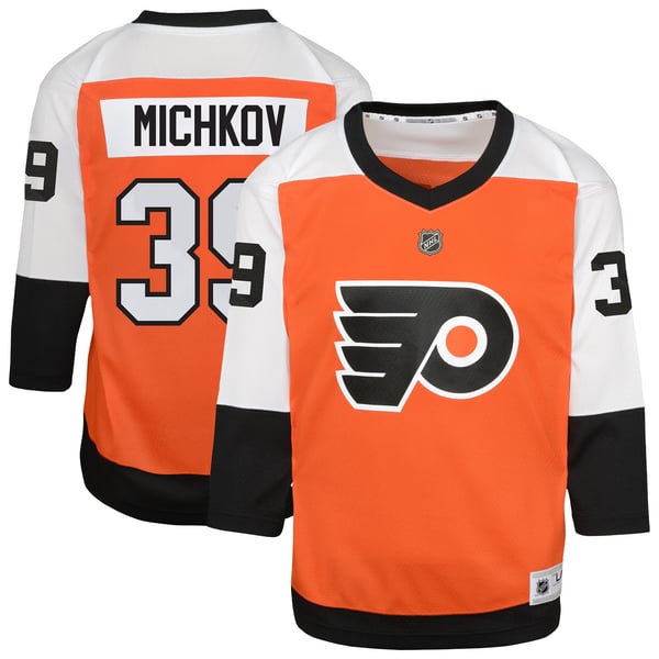 Youth Philadelphia Flyers Matvei Michkov Orange Home Replica Player Jersey - Image 1