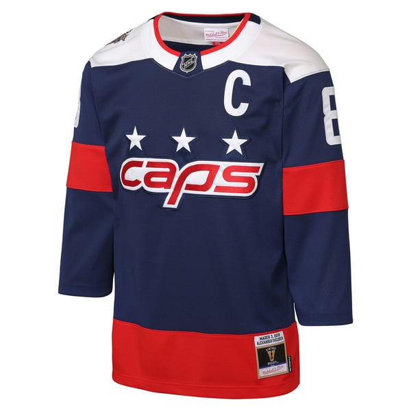 Youth Washington Capitals Alexander Ovechkin Mitchell & Ness Navy 2018 NHL Stadium Series Power Play 2.0 Player Jersey - Image 3