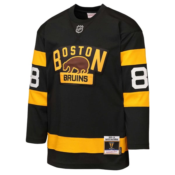 Youth Boston Bruins David Pastrnak Mitchell & Ness Black 2016 Winter Classic Power Play Jersey
