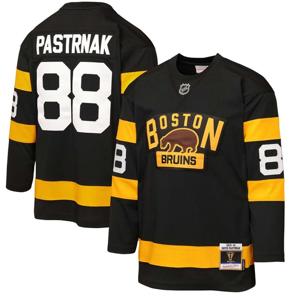 Youth Boston Bruins David Pastrnak Mitchell & Ness Black 2016 Winter Classic Power Play Jersey
