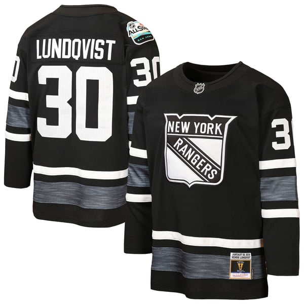 Youth New York Rangers Henrik Lundqvist Mitchell & Ness Black 2019 All-Star Game Power Play Jersey - Image 2