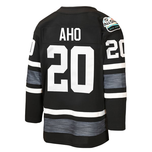 Youth Carolina Hurricanes Sebastian Aho Mitchell & Ness Black 2019 All-Star Game Power Play Jersey - Image 4