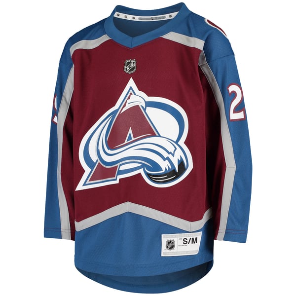 Youth Colorado Avalanche Nathan MacKinnon Burgundy Home Replica Player Jersey - Image 3