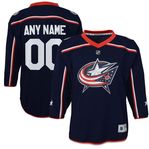 Youth Columbus Blue Jackets  Navy Home Replica Custom Jersey - Image 1