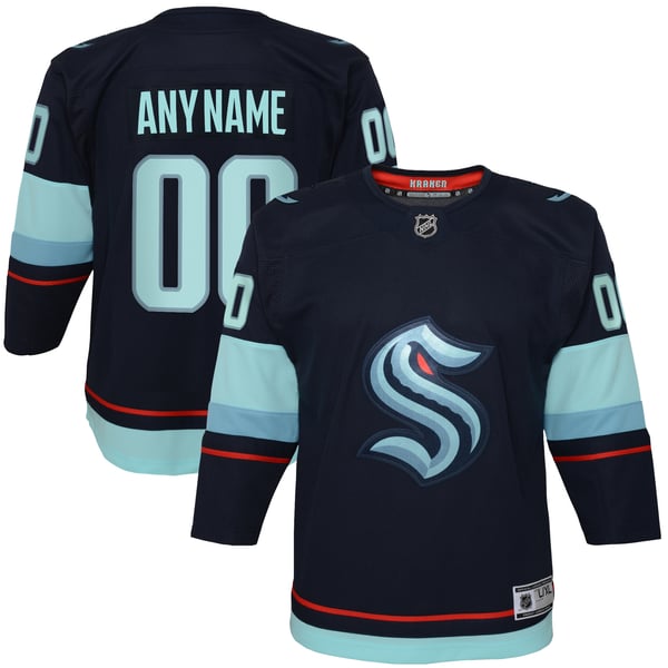Youth Seattle Kraken Navy Home Premier Custom Jersey - Image 2