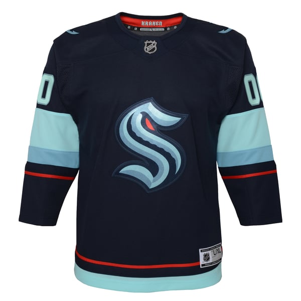 Youth Seattle Kraken Navy Home Premier Custom Jersey - Image 3