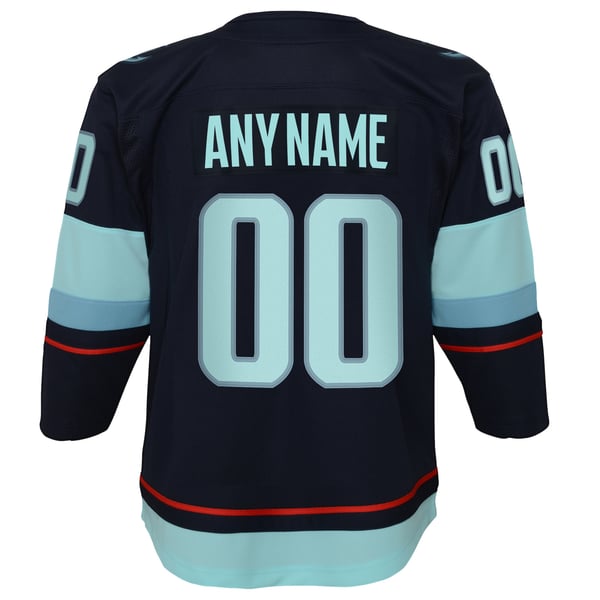 Youth Seattle Kraken Navy Home Premier Custom Jersey - Image 4