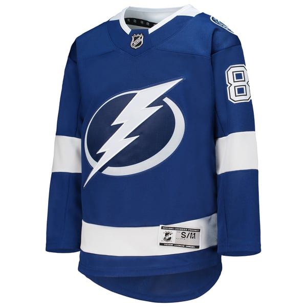 Youth Tampa Bay Lightning Nikita Kucherov Blue Home Premier Player Jersey - Image 3