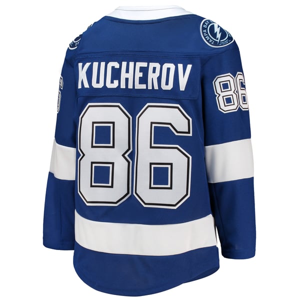 Youth Tampa Bay Lightning Nikita Kucherov Blue Home Premier Player Jersey - Image 4