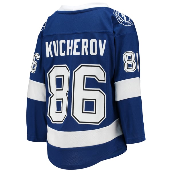 Youth Tampa Bay Lightning Nikita Kucherov Blue Home Replica Player Jersey - Image 4