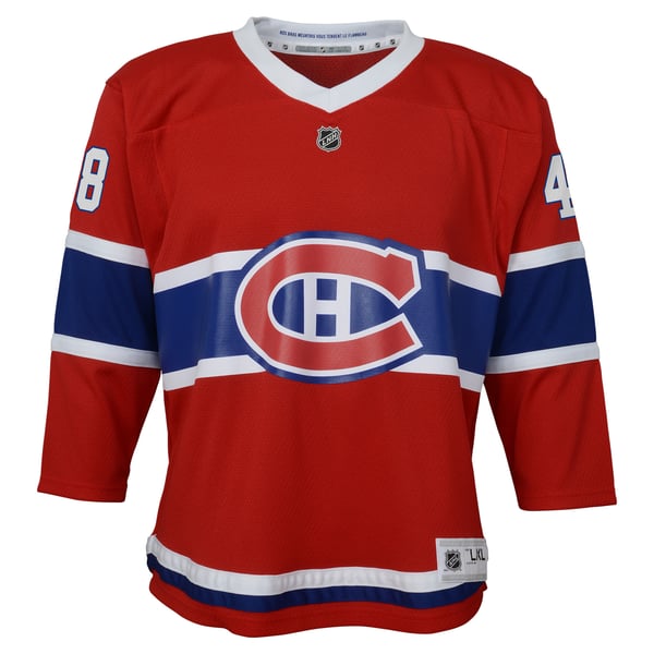 Youth Montreal Canadiens Lane Hutson Outerstuff Red  Home ReplicaJersey - Image 3