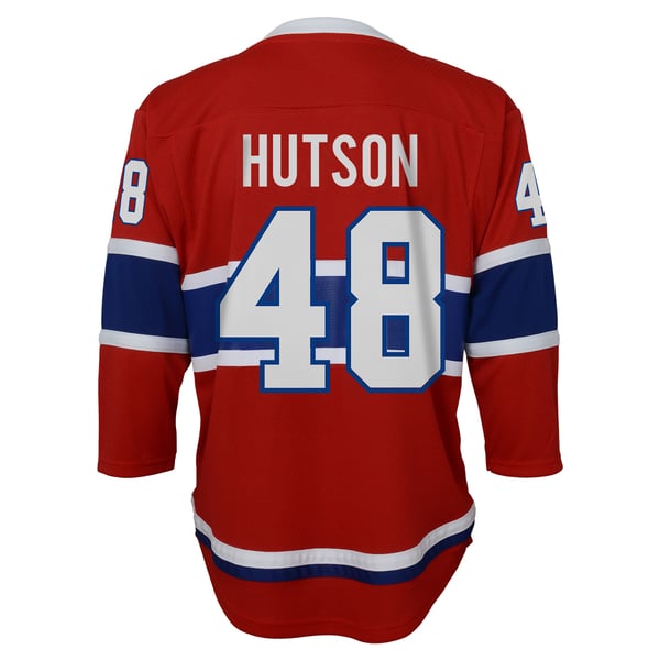 Youth Montreal Canadiens Lane Hutson Outerstuff Red  Home ReplicaJersey - Image 4