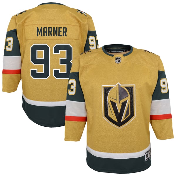 Youth Vegas Golden Knights Mitch Marner Outerstuff Gold Premier Player Jersey - Image 1
