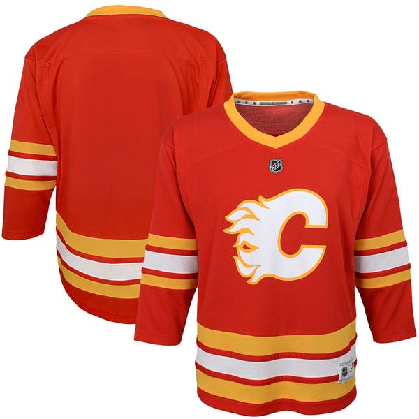 Youth Calgary Flames Red Home Replica Blank Jersey - Image 2