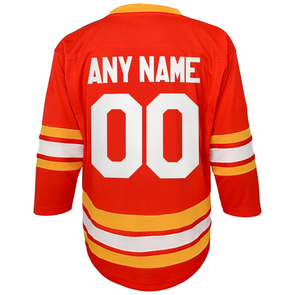 Youth Calgary Flames Red Home Replica Custom Jersey - Image 4