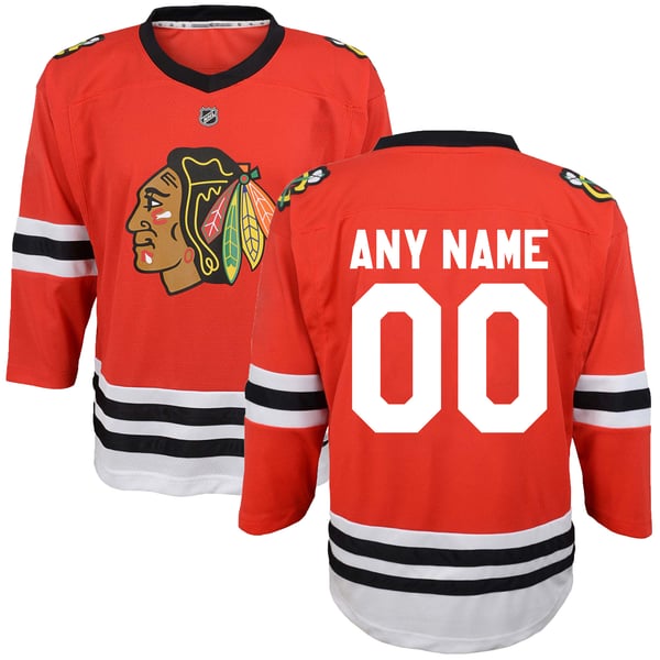 Youth Chicago Blackhawks Red Replica Custom Jersey - Image 2