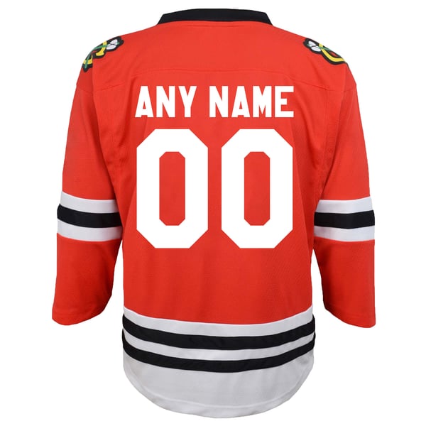 Youth Chicago Blackhawks Red Replica Custom Jersey - Image 4
