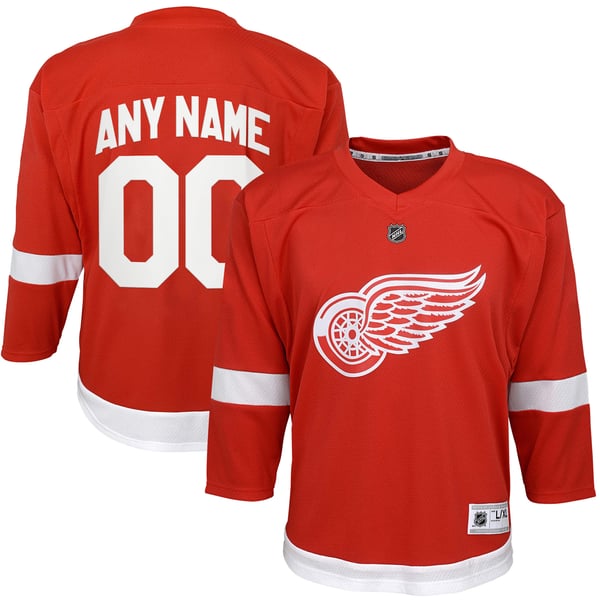 Youth Detroit Red Wings Red Home Replica Custom Jersey - Image 2
