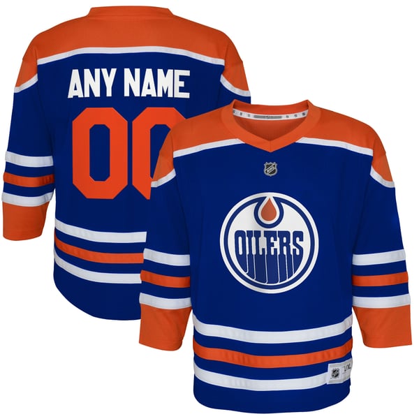 Youth Edmonton Oilers Royal Home Replica Custom Jersey - Image 2