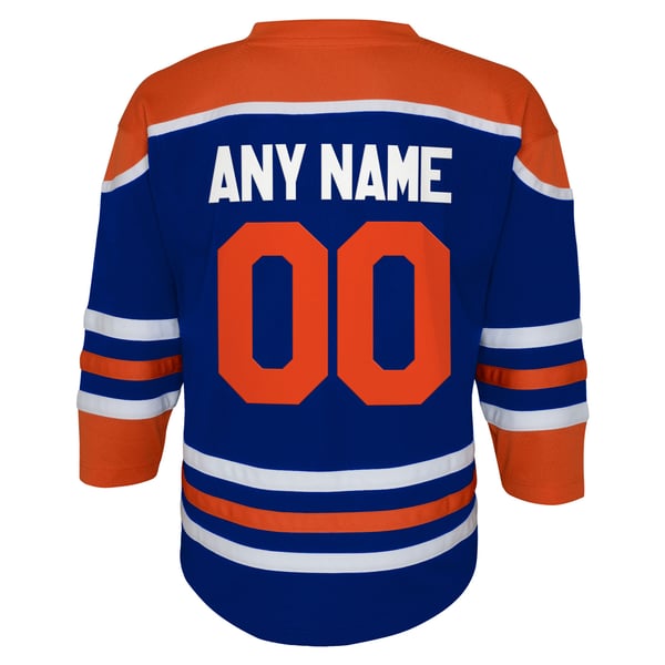 Youth Edmonton Oilers Royal Home Replica Custom Jersey - Image 4