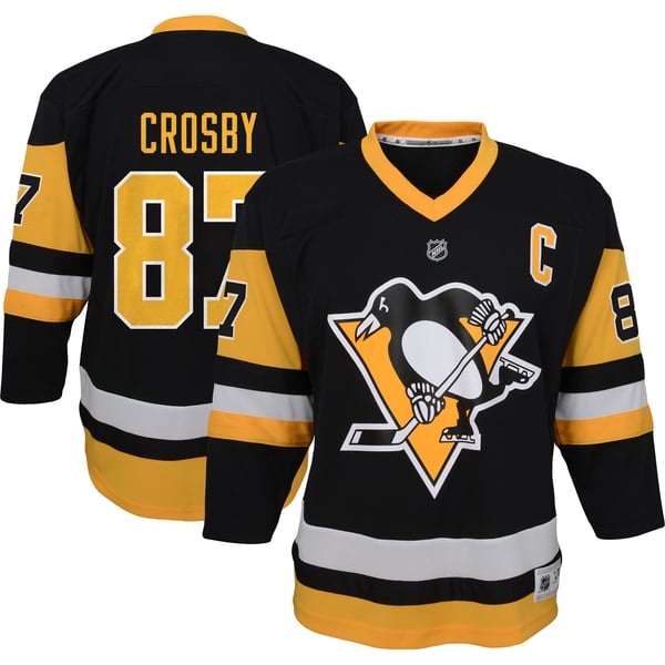 Youth Pittsburgh Penguins Sidney Crosby Black Captain Patch Home Replica Player Jersey - Image 1