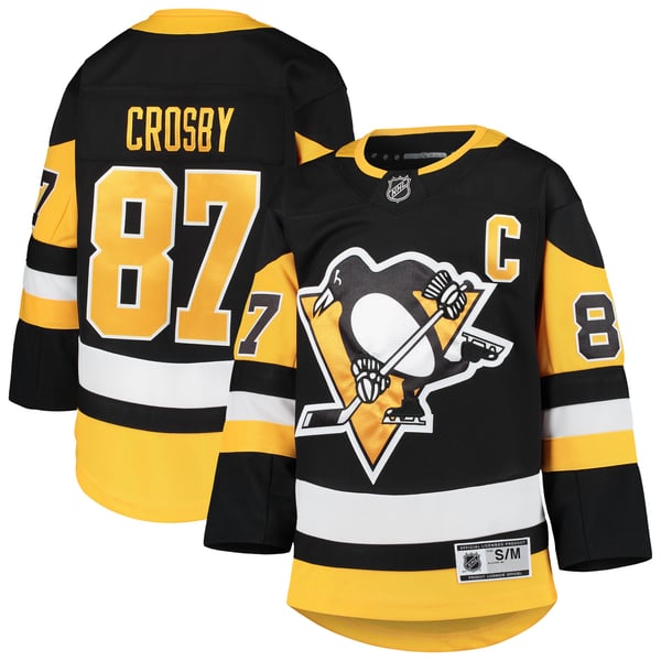 Youth Pittsburgh Penguins Sidney Crosby Black Premier Player Jersey - Image 2