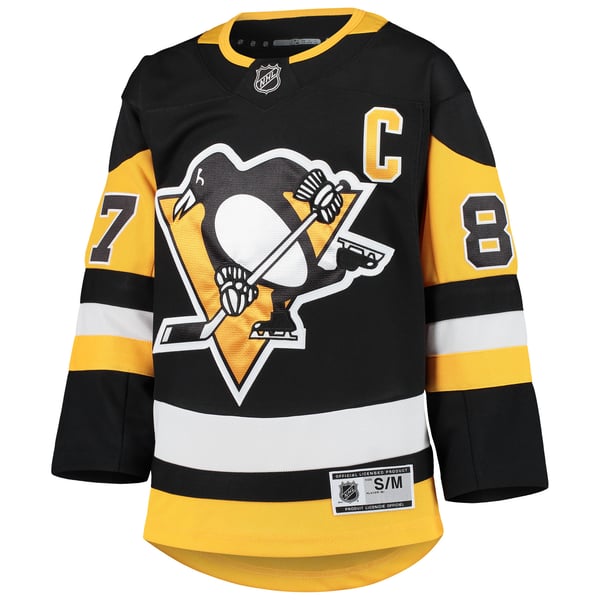 Youth Pittsburgh Penguins Sidney Crosby Black Premier Player Jersey - Image 3