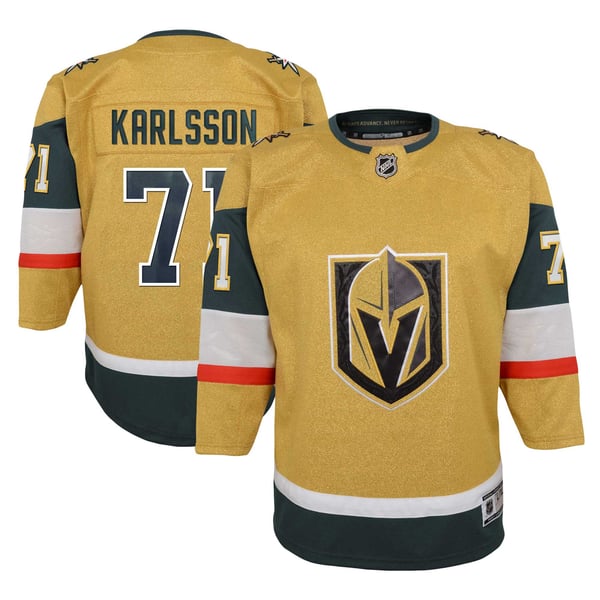 Youth Vegas Golden Knights William Karlsson Gold Home Premier Player Jersey - Image 1