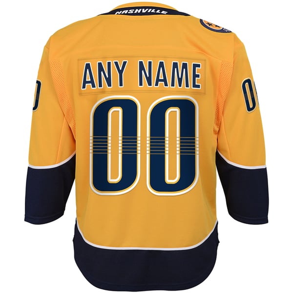 Youth Nashville Predators Yellow Home Premier Custom Jersey - Image 4